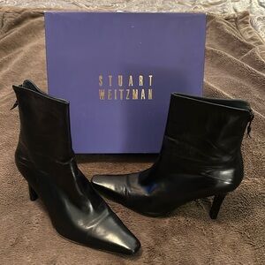 Stuart Weitzman black leather boots! New - may have worn one time!